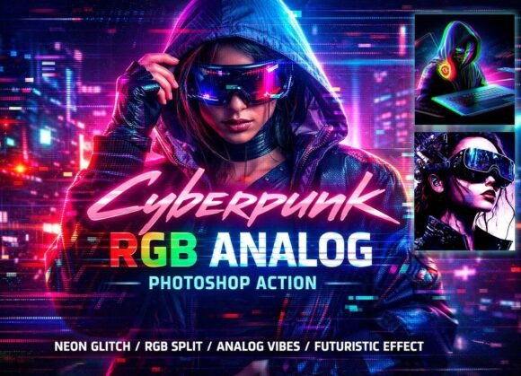 Download Cyberpunk RGB Analog Photoshop Action - Premium Resources