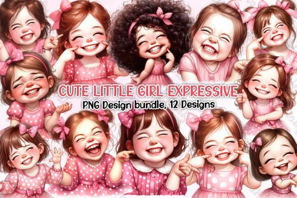 Download Cute Little Girl Expressive Clipart PNG - Expressive Collection