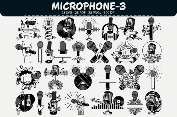 Download Microphone Vector Clipart – 28 Designs - Premium Bundle