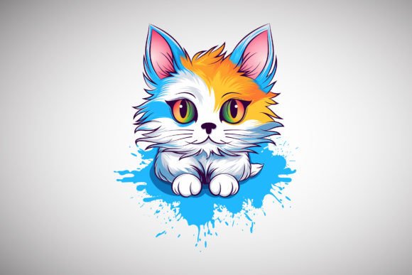 Download Cat with Big Expressive Eyes Vector - Expressive Collection